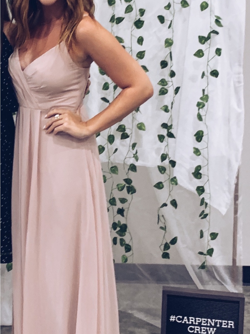 Levkoff Blush Pink bridesmaid dress